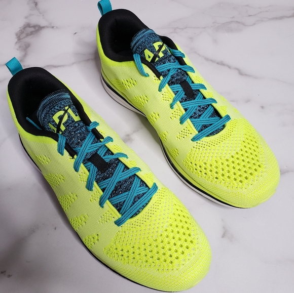 APL Mens Techloom Pro Sneakers Size 9.5 Neon Yellow Energy Black Aqua - Picture 6 of 6